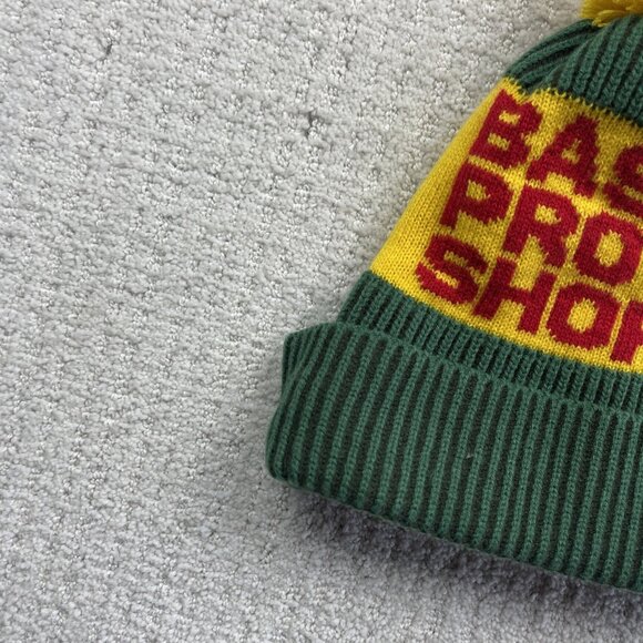 Bass Pro Shops Knit Winter Tuque Beanie w/ Pom Green / Yellow / Red Hunting - Picture 2 of 6